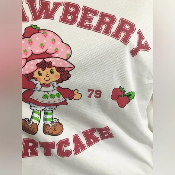 Strawberry shortcake white strawberry shortcake printed jersey size large new - Picture 5 of 10